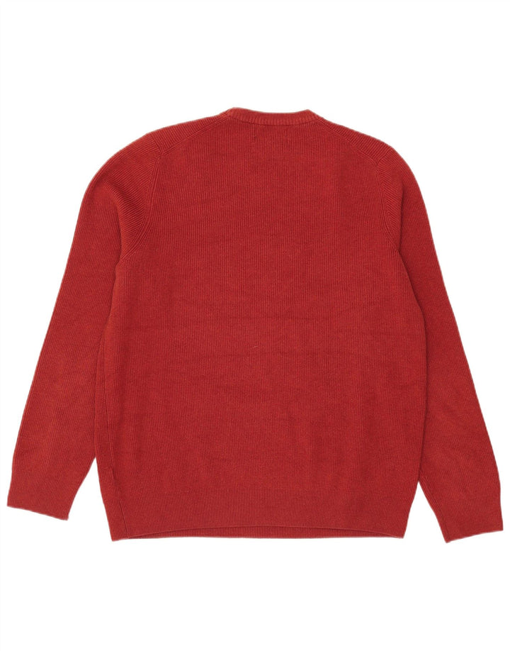 Suéter masculino Marks & Spencer com gola redonda, grande poliéster laranja