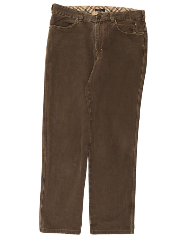 Jeans retos masculinos Burberry W35 L32 algodão marrom