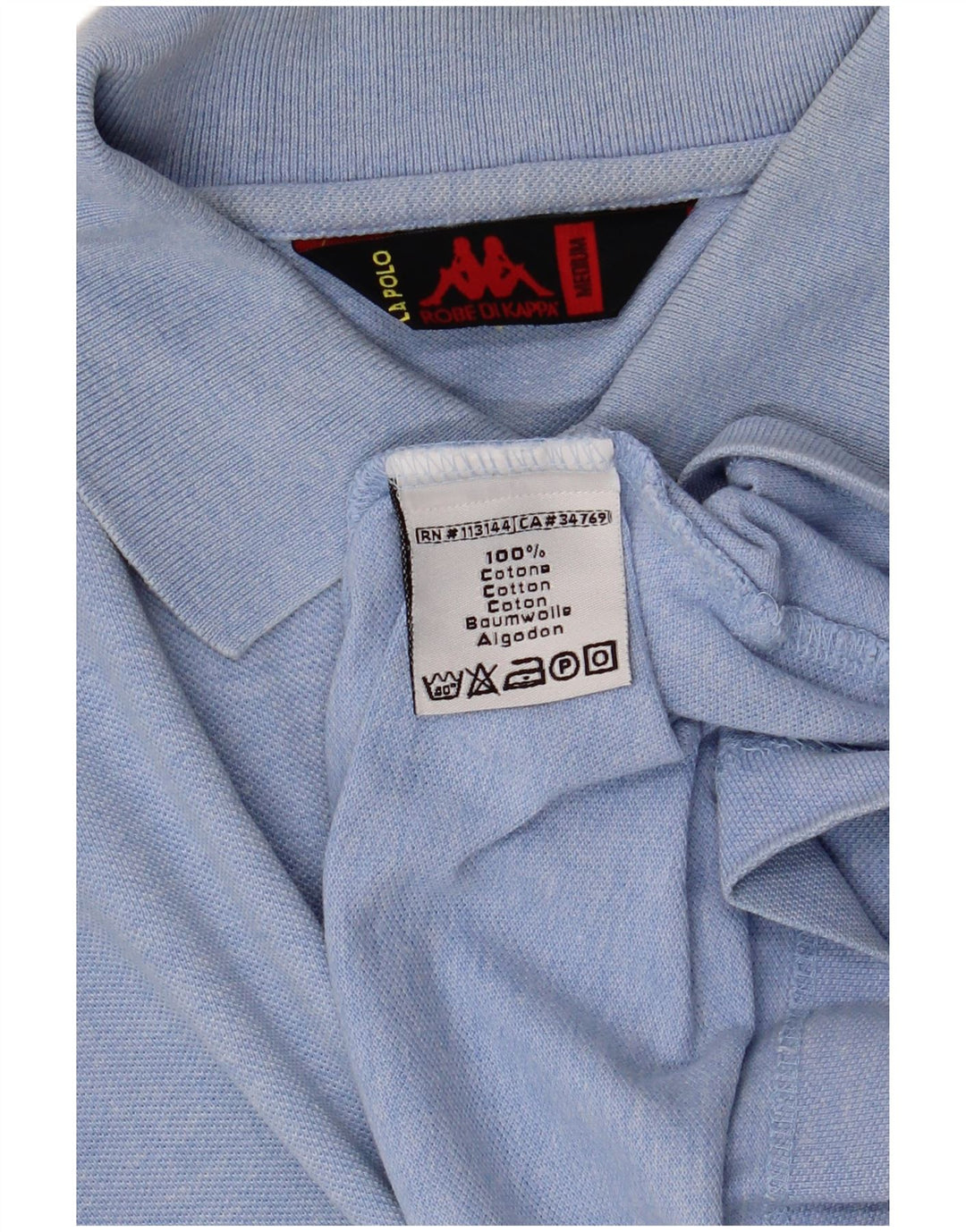 Camisa polo masculina Kappa algodão azul médio