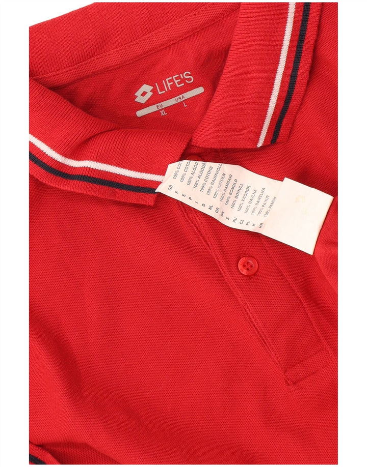 Camisa polo masculina Lotto grande algodão vermelho
