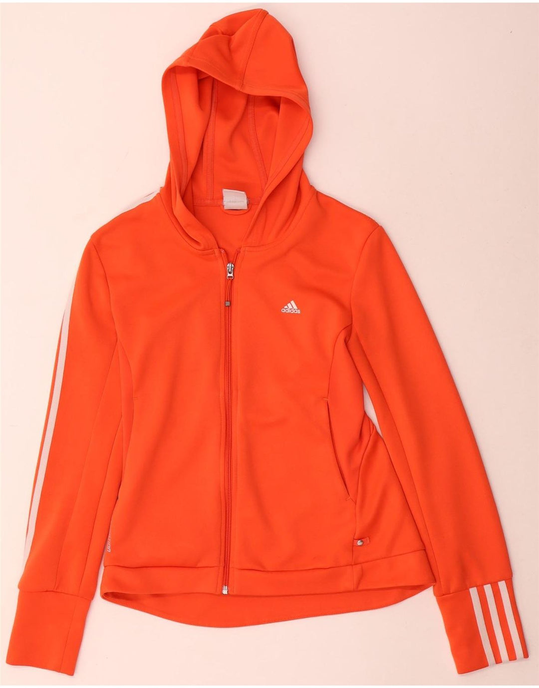 Adidas Womens Clima 365 Zip Hoodie Sweater UK 12 Médio Laranja Poliéster