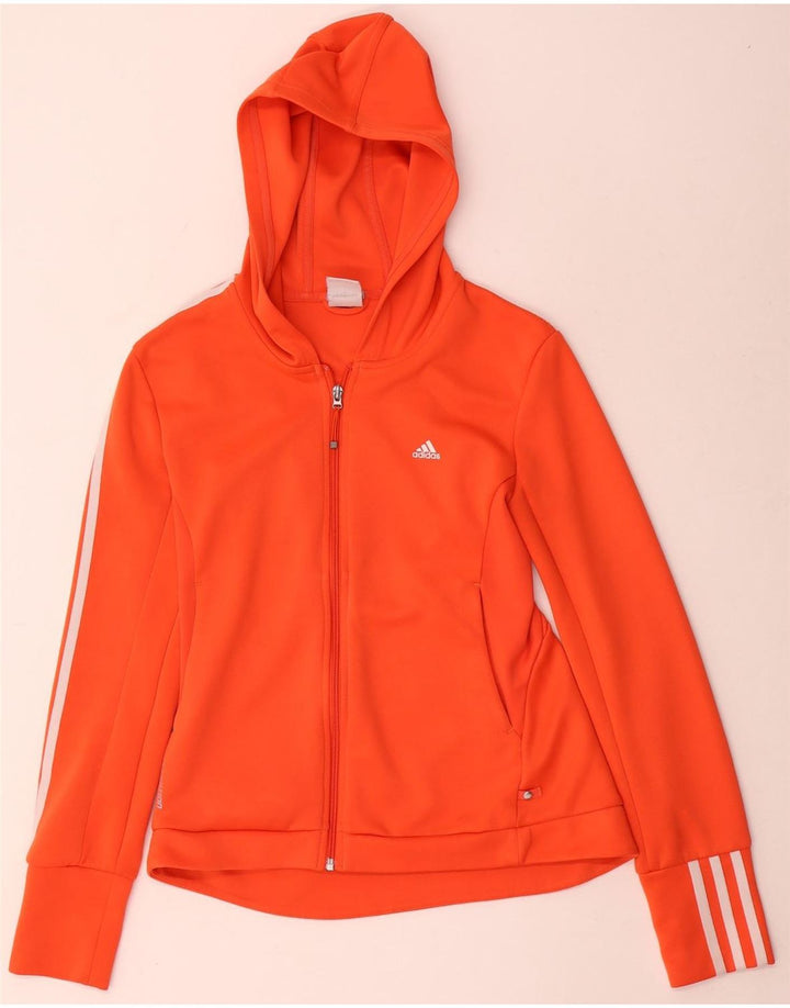 Adidas Womens Clima 365 Zip Hoodie Sweater UK 12 Médio Laranja Poliéster