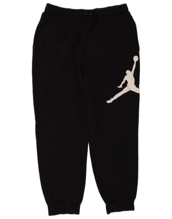 Jordan Mens Graphic Calças de treino Joggers grandes de algodão preto