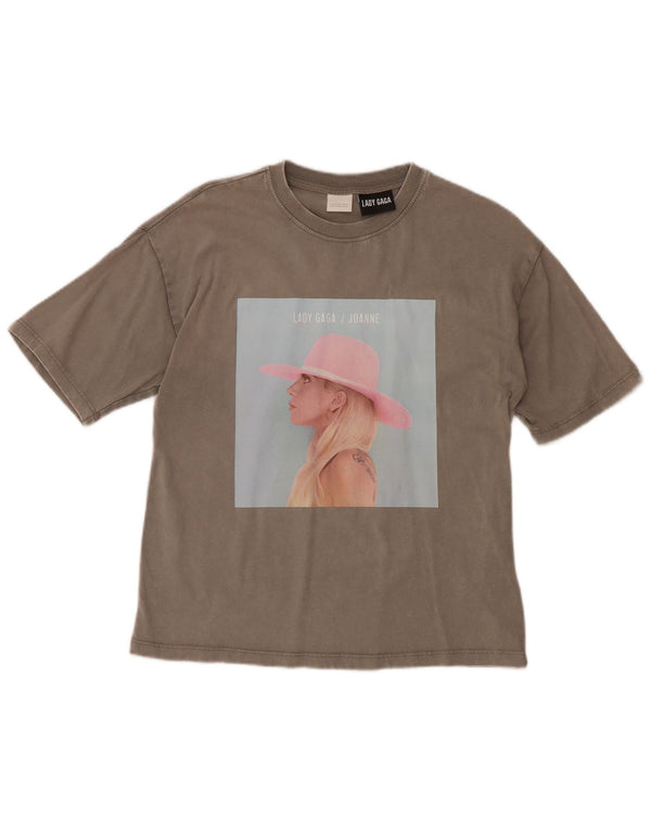 Zara Girls Lady Gaga Camiseta gráfica Top 11-12 anos Algodão cinza