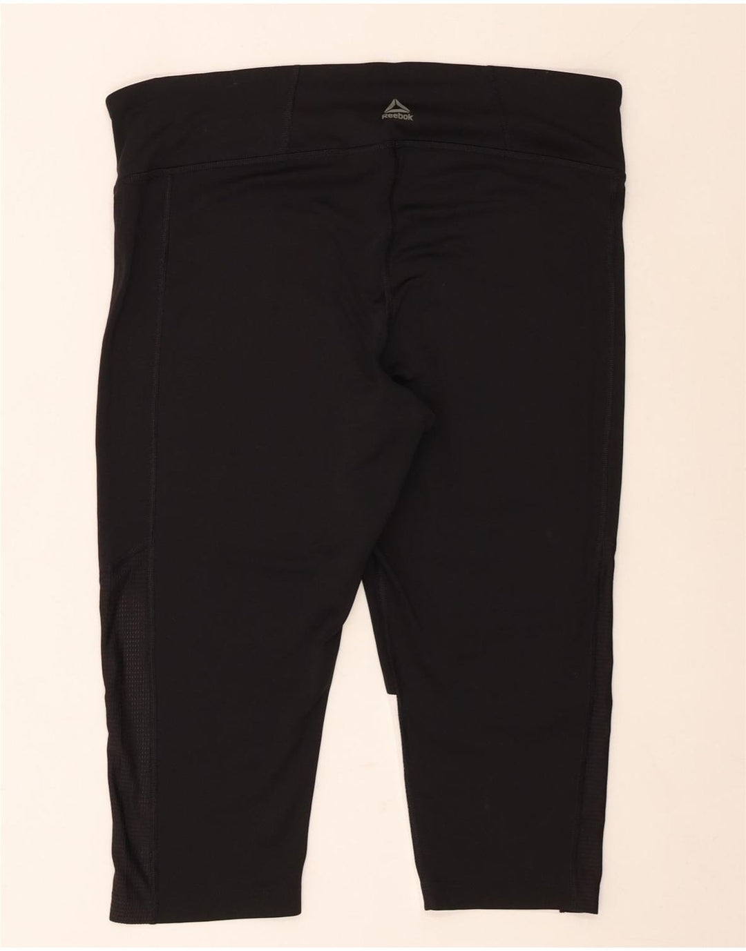 Leggings capri femininos REEBOK Reino Unido 20/22 XL preto colorblock poliéster