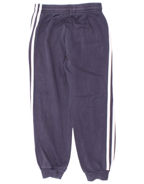 Adidas meninos calças de treino joggers 6-7 anos azul marinho algodão