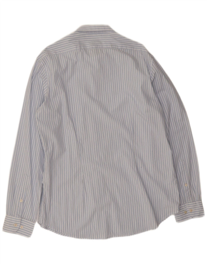Camisa masculina Carrera XL listrada azul algodão