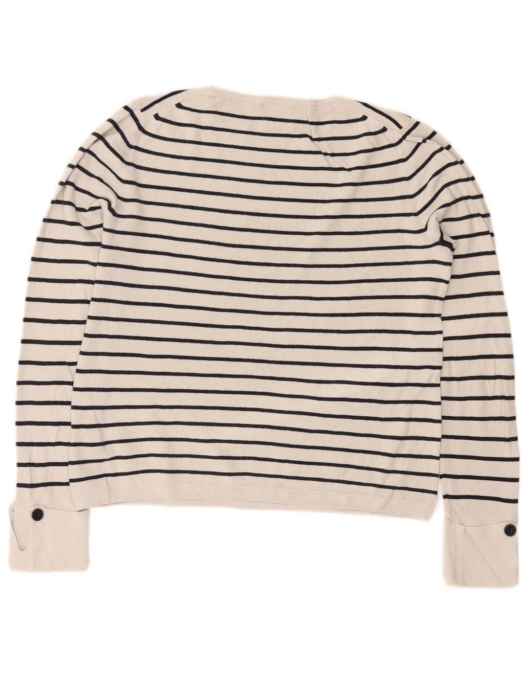 Suéter feminino MASSIMO DUTTI com gola canoa Reino Unido 14 médio off white