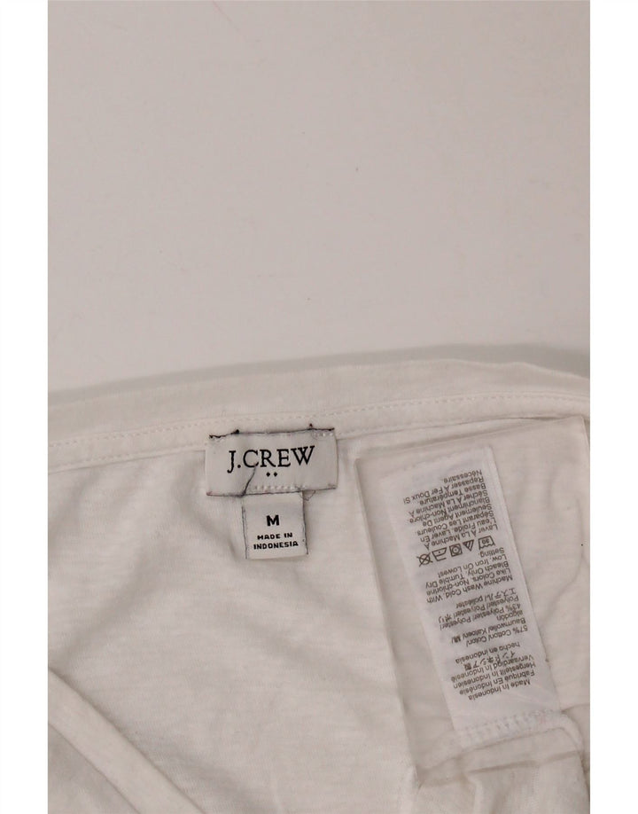 J. CREW Colete feminino Top UK 12 algodão branco médio
