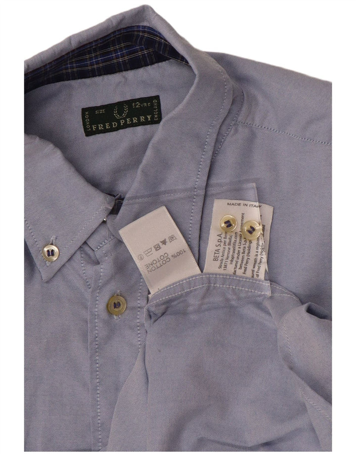 Camisa masculina FRED PERRY 11-12 anos algodão azul