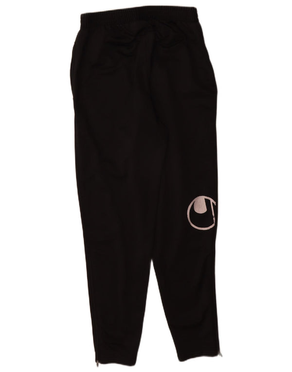 Calça de treino masculina Uhlsport com estampa gráfica pequena de poliéster preto