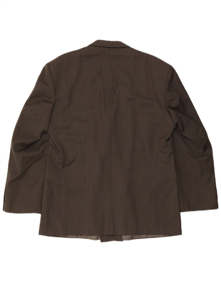 Jaqueta blazer masculina Marks & Spencer com peito duplo Reino Unido 44 XL verde xadrez