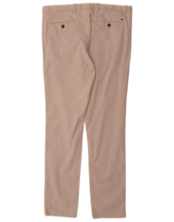 Tommy Hilfiger Mens Slim Chino Calças W36 L34 Off White Algodão