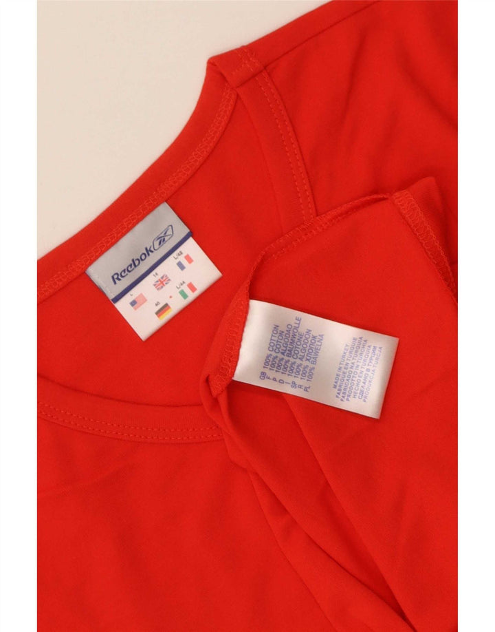 Camiseta feminina Reebok Top UK 14 grande algodão vermelho