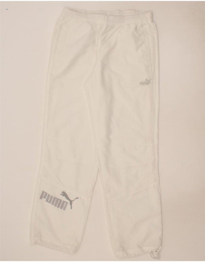 PUMA Mens Graphic Tracksuit Trousers Medium White Vintage Puma and Second-Hand Puma from Messina Hembry 