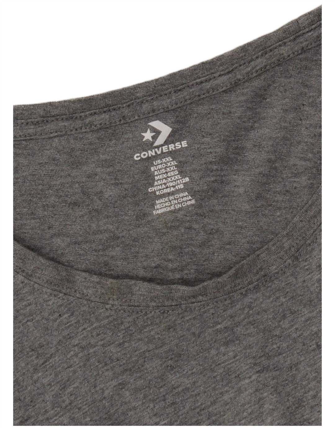 Camiseta masculina Converse Top 2XL cinza