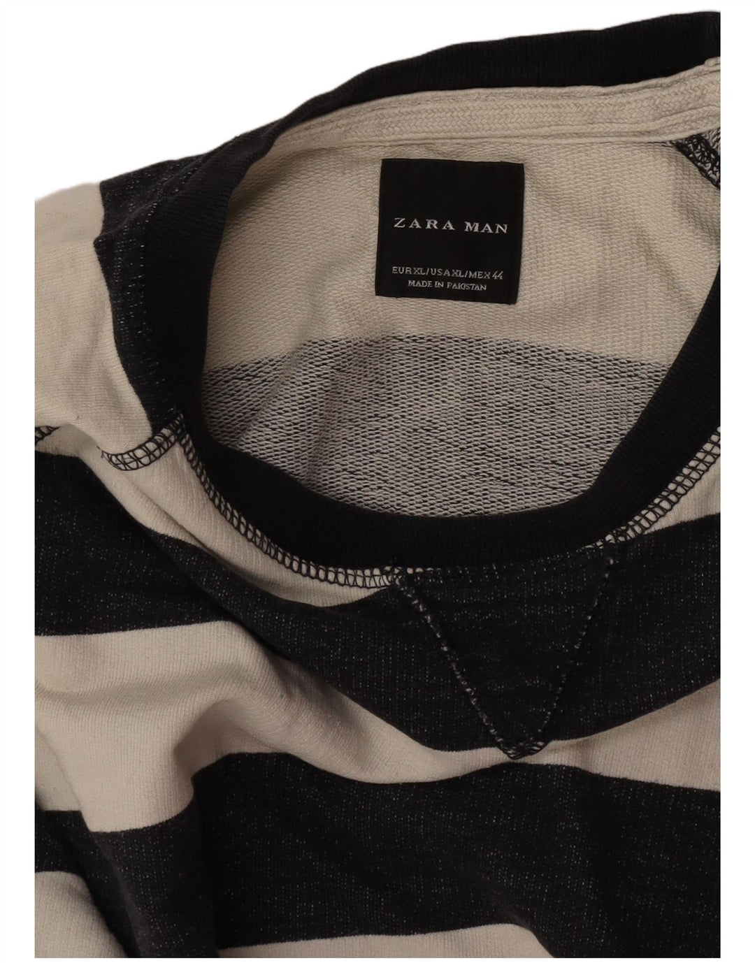 Zara Moletom Masculino Jumper XL Off White Listrado Algodão