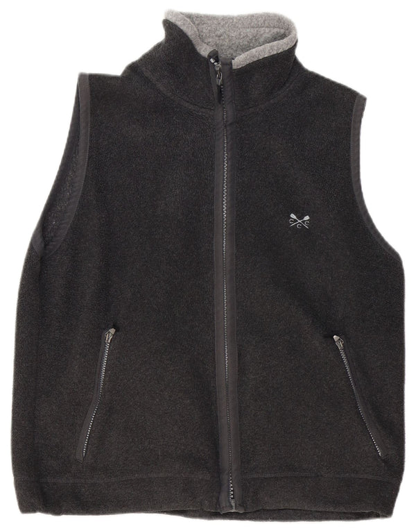 CREW CLOTHING Mens Fleece Gilet UK 36 Pequeno Poliéster Cinza