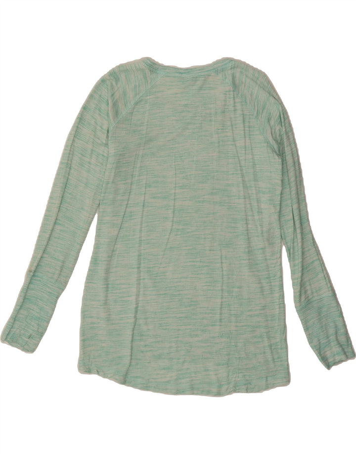 CHAMPION Womens Sweatshirt Jumper UK 14 Medium Turquoise Flecked Viscose Vintage Champion and Second-Hand Champion from Messina Hembry 