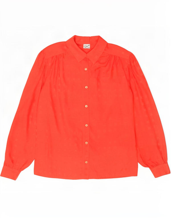 Blusa feminina Primavera Firenze Reino Unido 16 poliéster geométrico vermelho grande