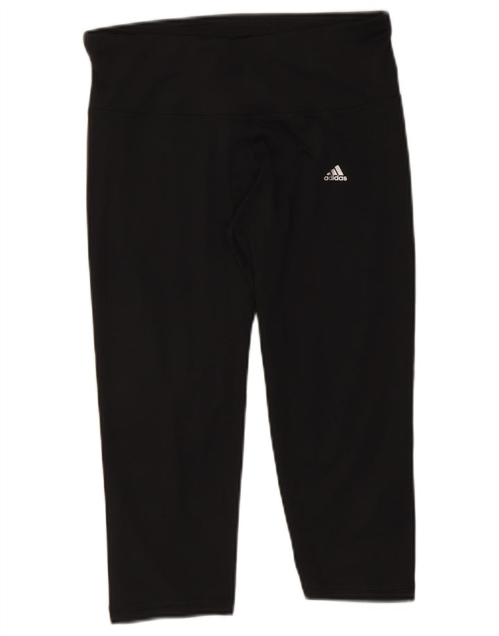 Adidas Womens Climalite Capri Leggings UK 12/14 Médio Preto Poliéster