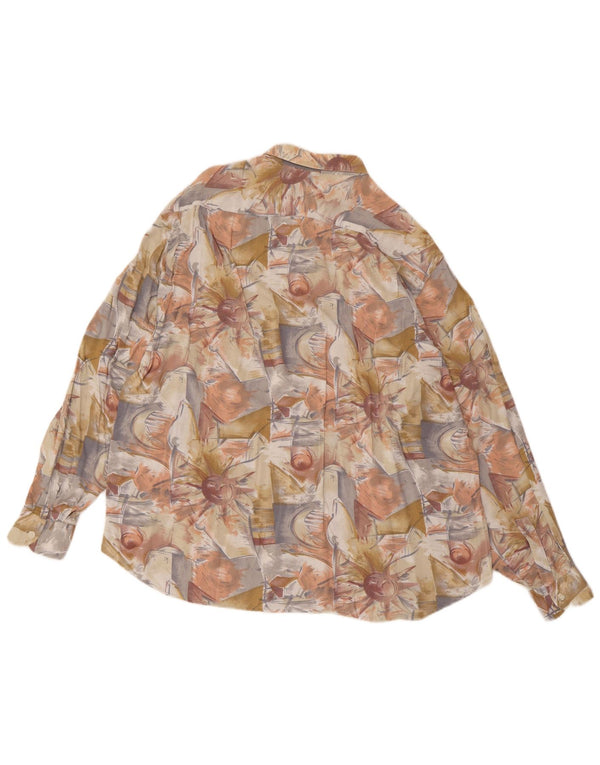 Camisa masculina VINTAGE com estampa abstrata grande multicolorida