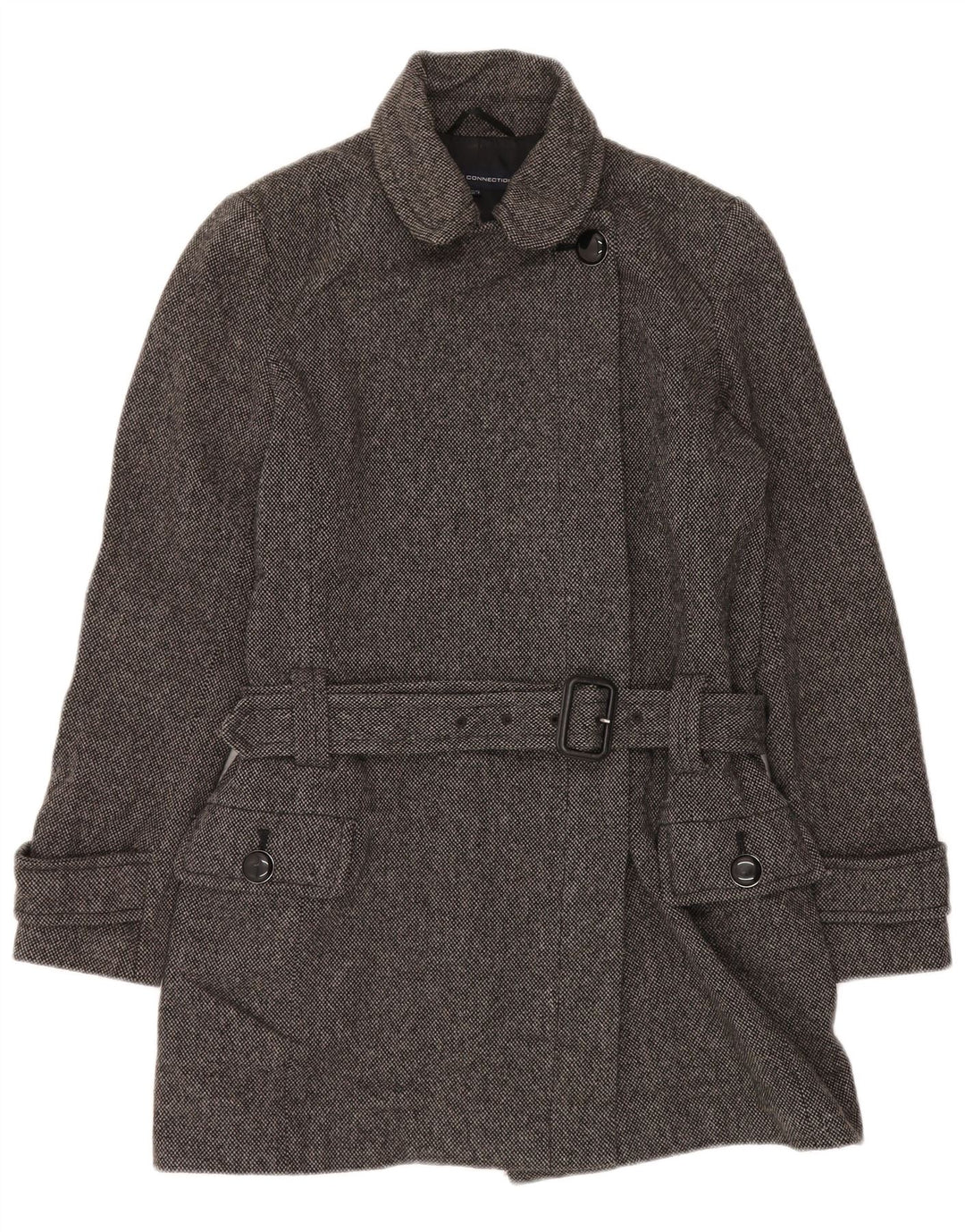 Sobretudo feminino FRENCH CONNECTION UK 12 lã cinza médio