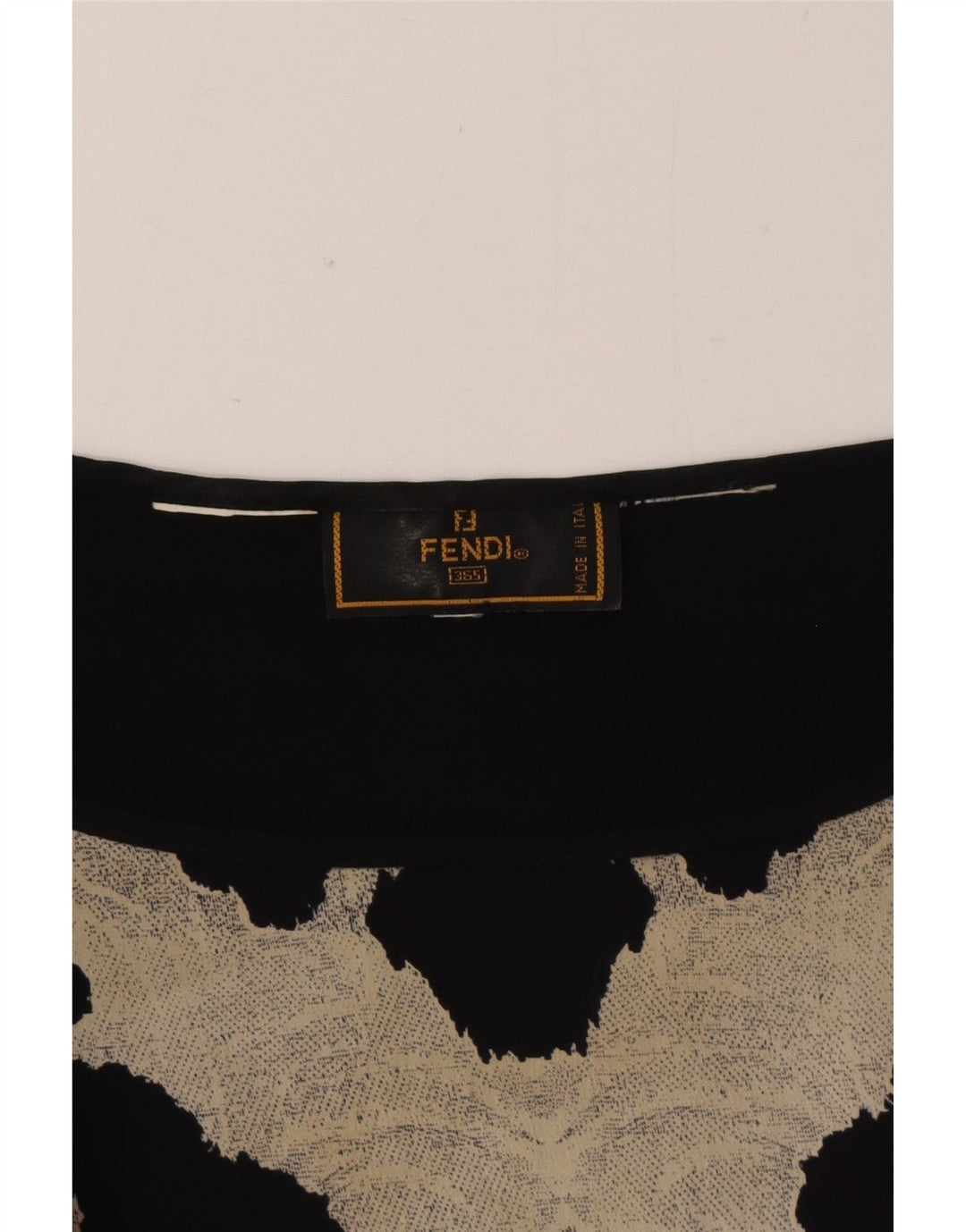 Blusa Feminina Fendi Top UK 14 Grande Preto Animal Print Designer