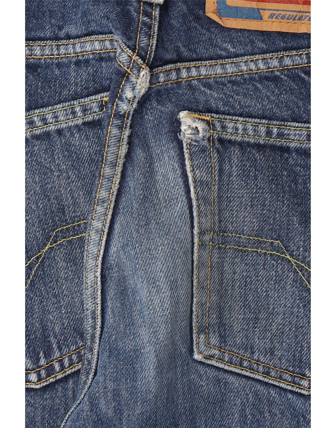 DIESEL Womens Distressed Straight Jeans W26 L29 Blue Cotton Vintage Diesel and Second-Hand Diesel from Messina Hembry 
