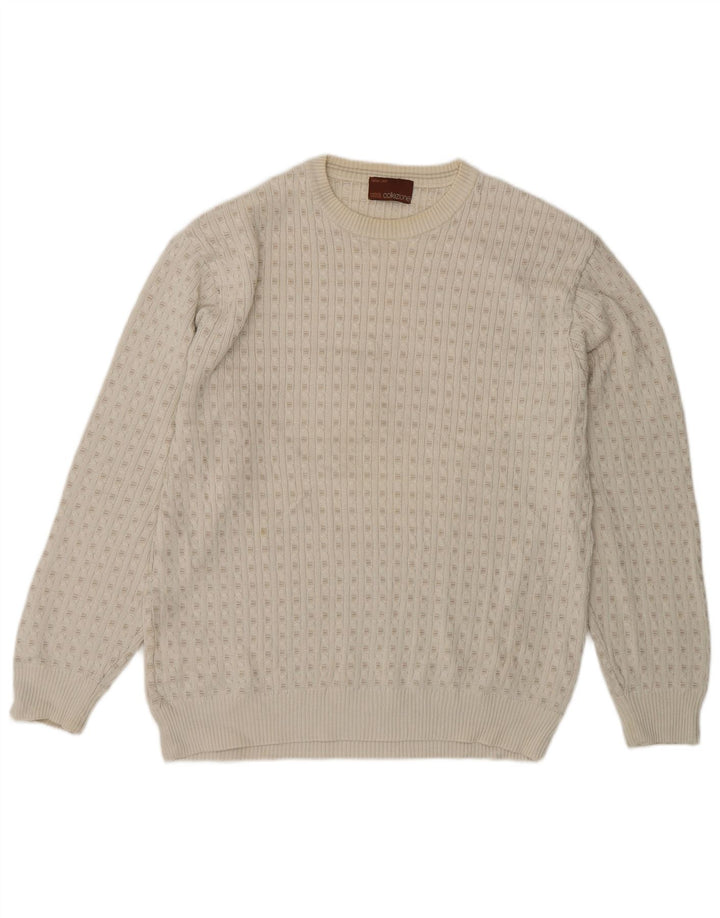 Suéter masculino Marks & Spencer com gola redonda e acrílico branco médio