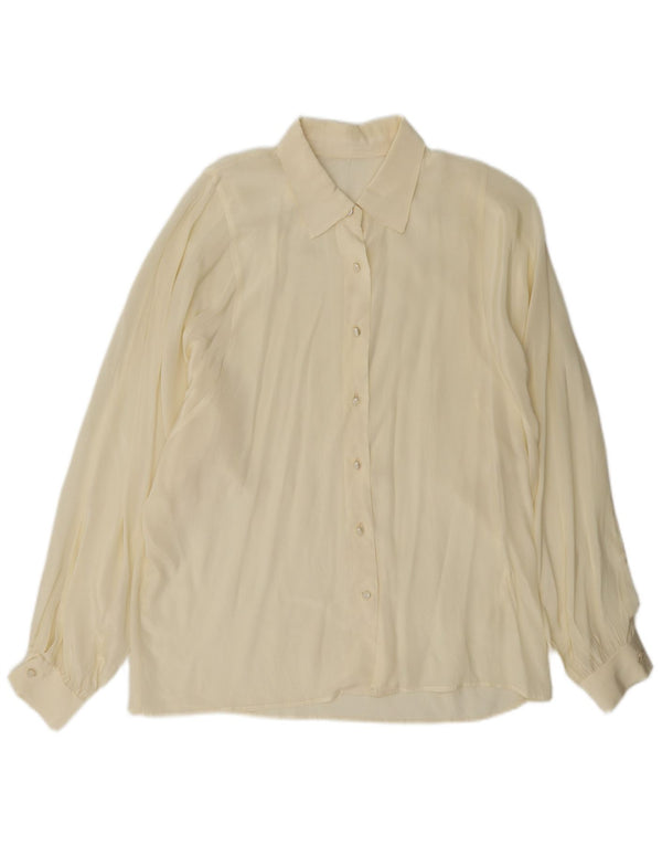 Blusa feminina vintage UK 16 grande off white