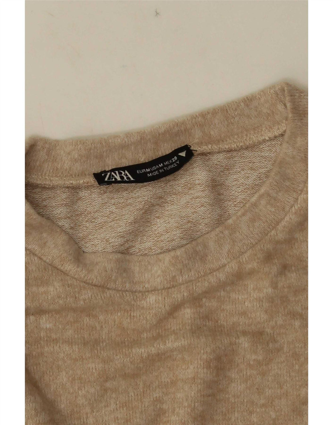 Zara Blusa Feminina Top Reino Unido 12 Médio Bege