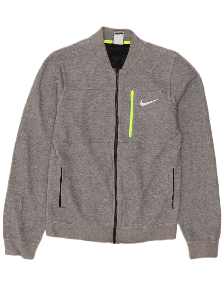 NIKE Mens Tracksuit Top Jacket Pequeno Algodão Cinza