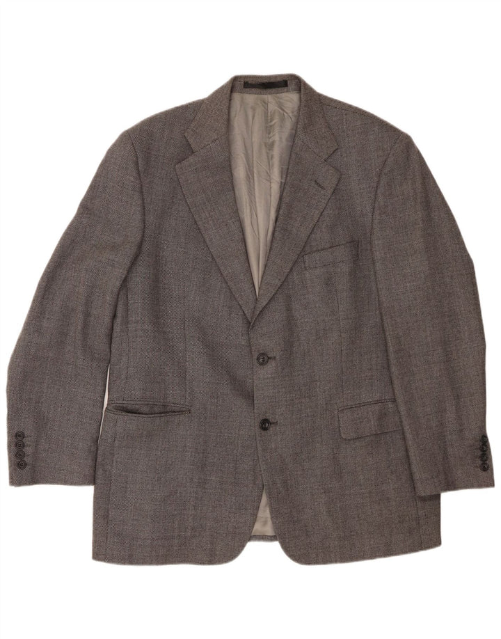 Jaqueta blazer masculina de 2 botões Marks & Spencer Reino Unido 44 XL cinza nova lã