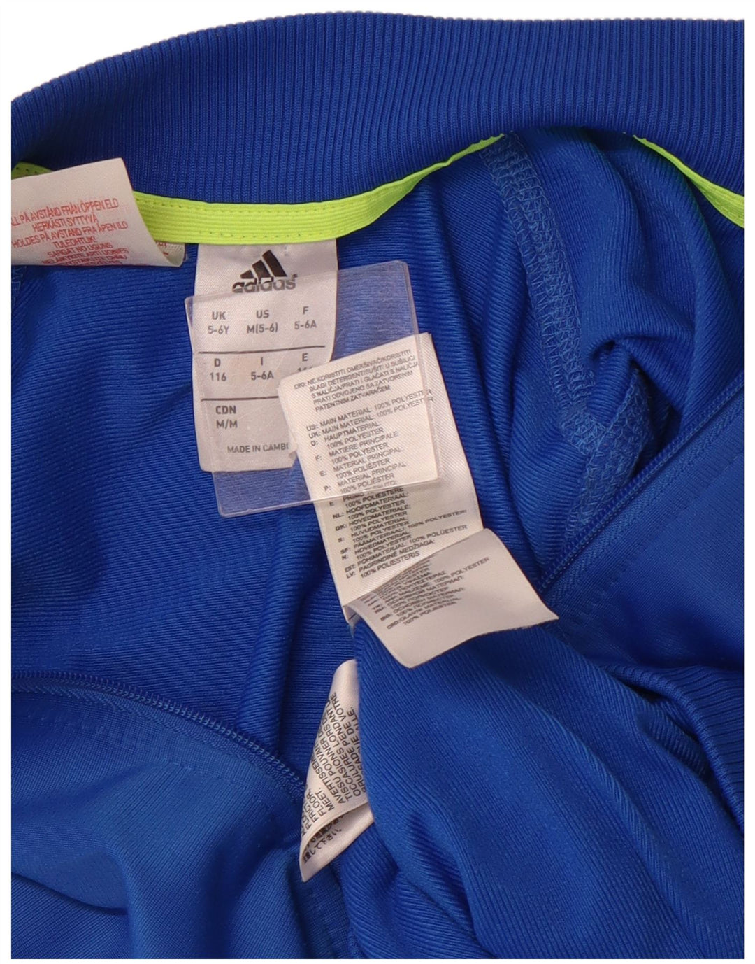 Jaqueta ADIDAS Meninos 5-6 Anos Azul Poliéster