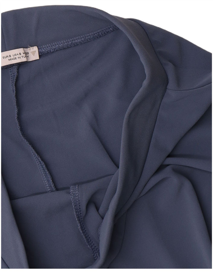 Calça de treino feminina Zara cintura alta UK 8 poliéster azul pequeno