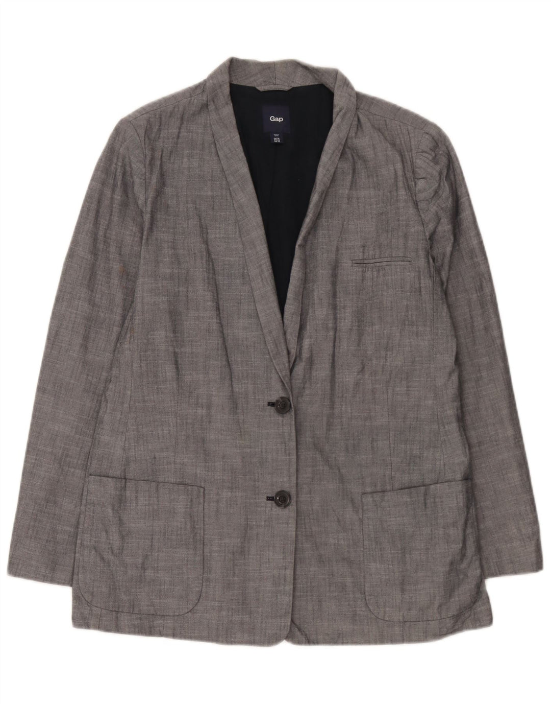 Jaqueta Blazer Feminina Gap com 2 Botões Reino Unido 18 XL Azul Algodão