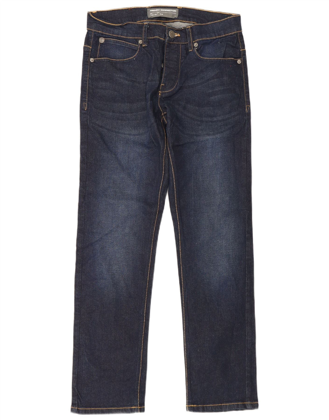 French Connection Mens Slim Jeans W30 L30 Azul Marinho Algodão