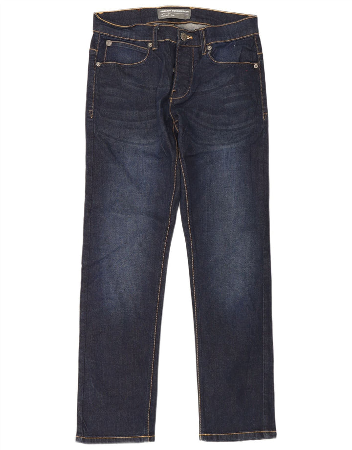 French Connection Mens Slim Jeans W30 L30 Azul Marinho Algodão