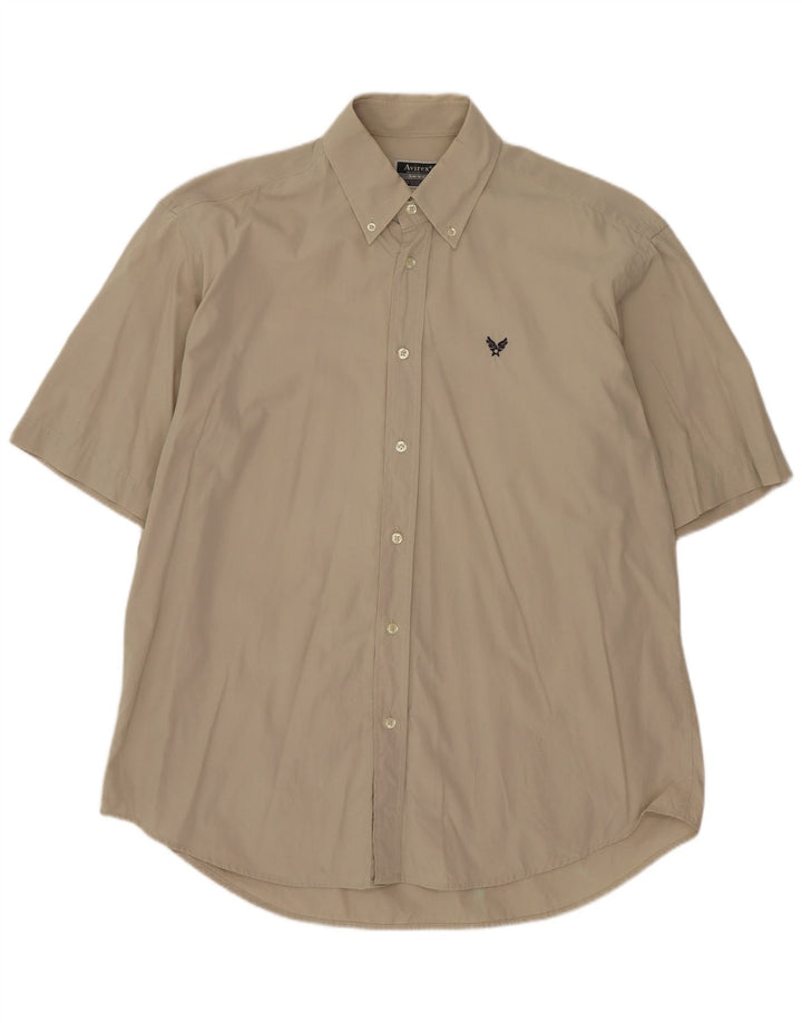 Camisa masculina de manga curta Avirex grande bege