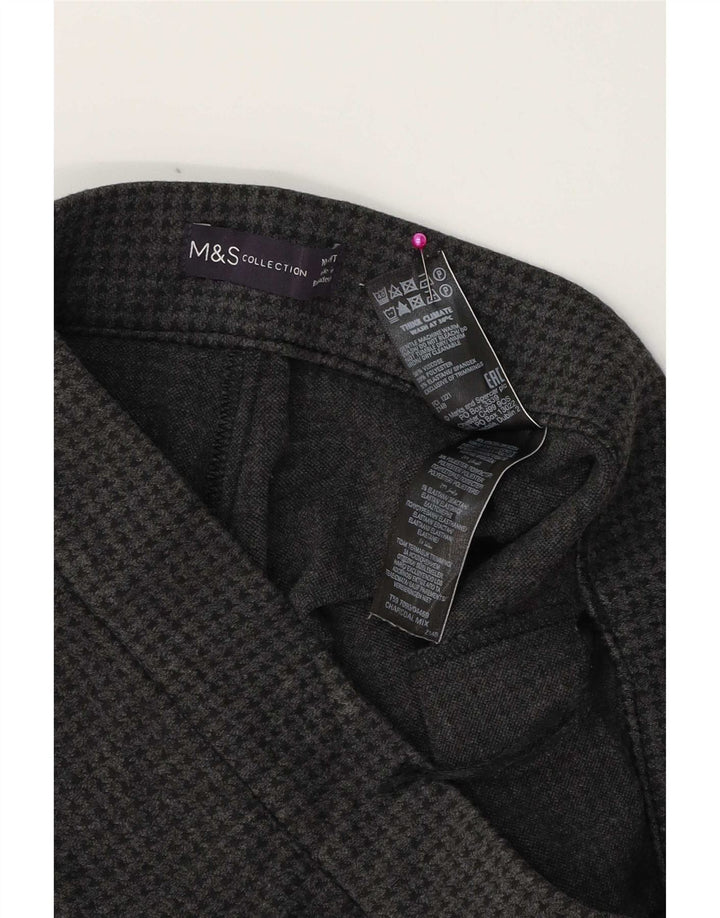 Leggings femininos Marks & Spencer Reino Unido 10 pequeno W28 L23 cinza houndstooth