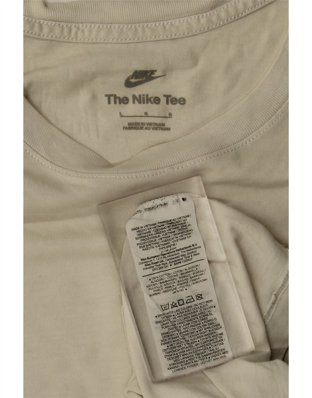 Camiseta masculina NIKE Top grande de algodão branco