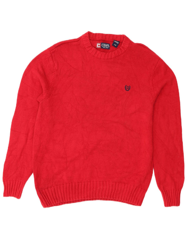 Suéter masculino Chaps com gola redonda, grande algodão vermelho