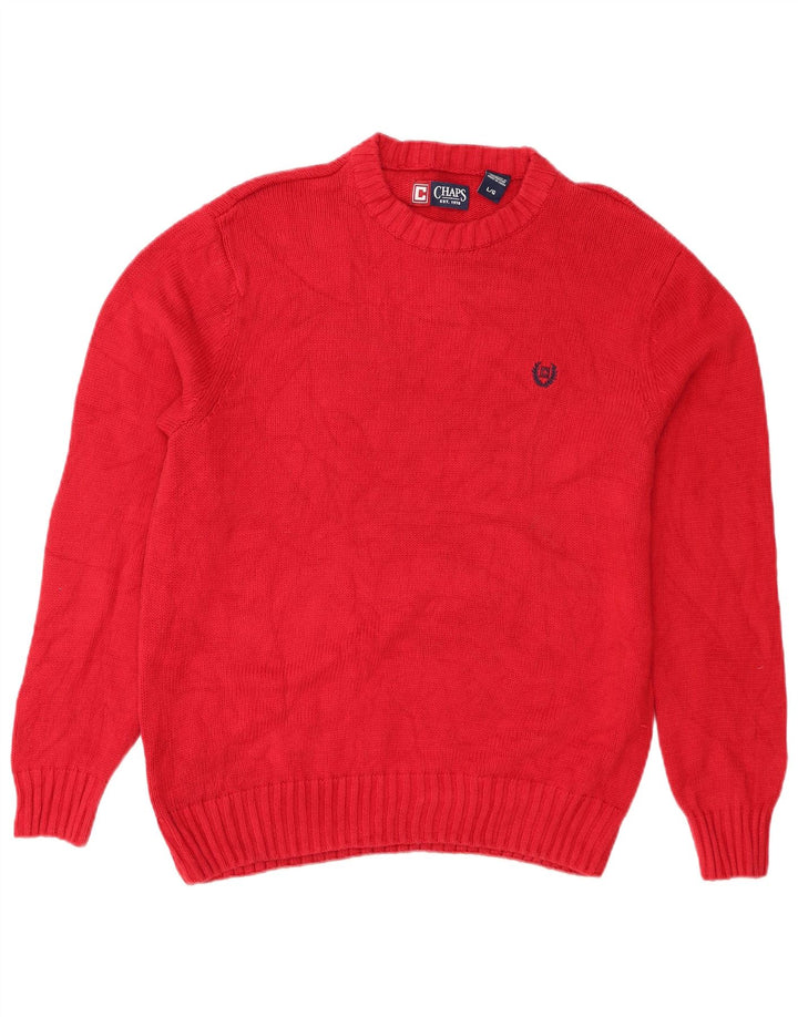 Suéter masculino Chaps com gola redonda, grande algodão vermelho