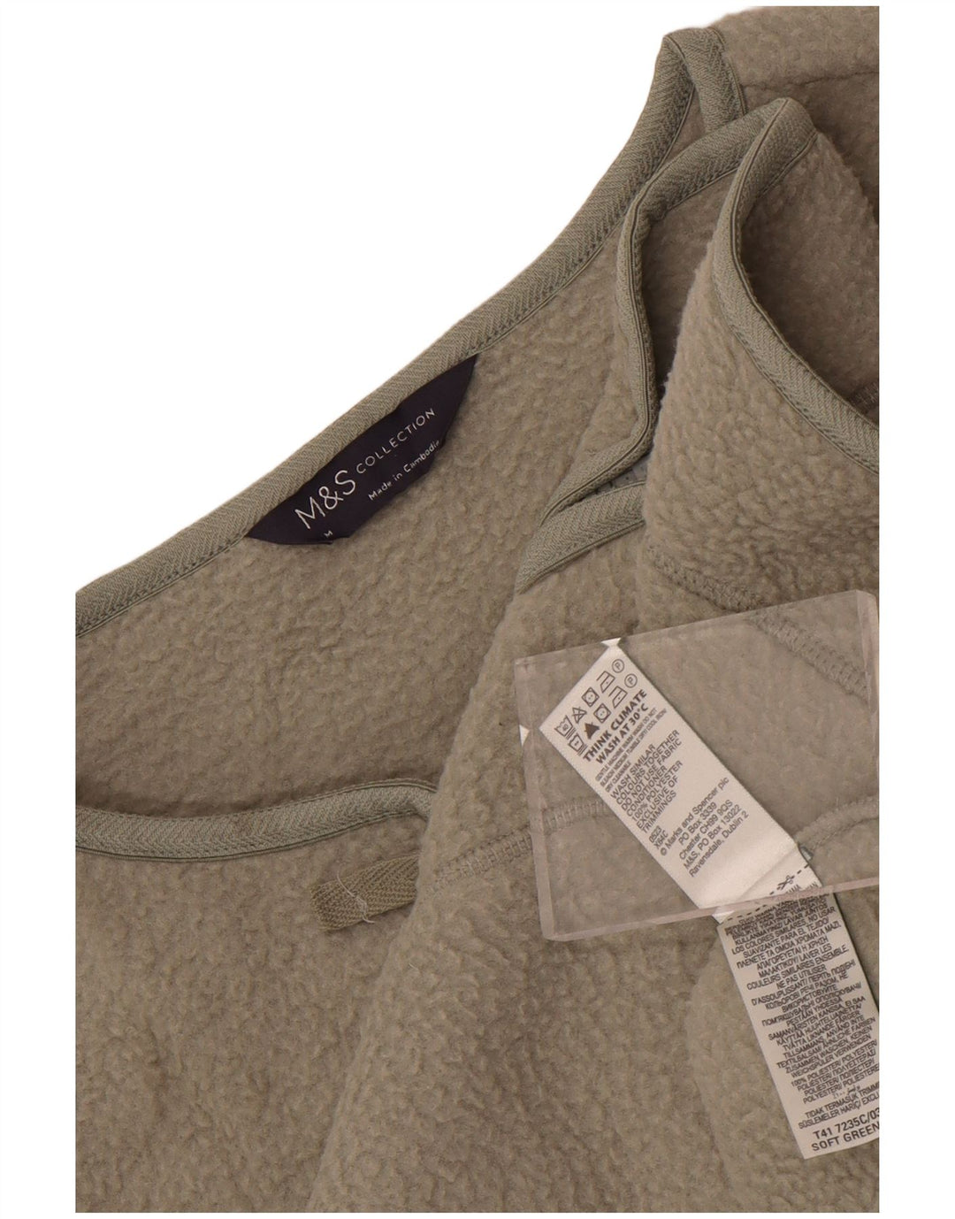 Jaqueta de lã feminina Marks & Spencer UK 14 poliéster cáqui médio