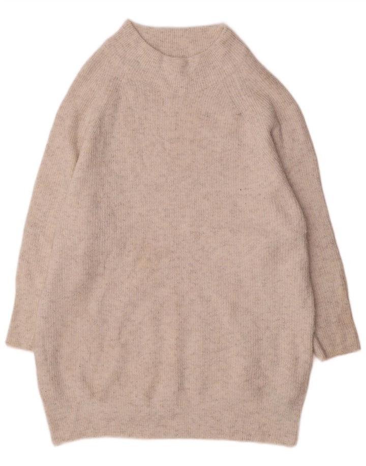 Vestido jumper feminino Topshop UK 10 pequeno poliéster branco