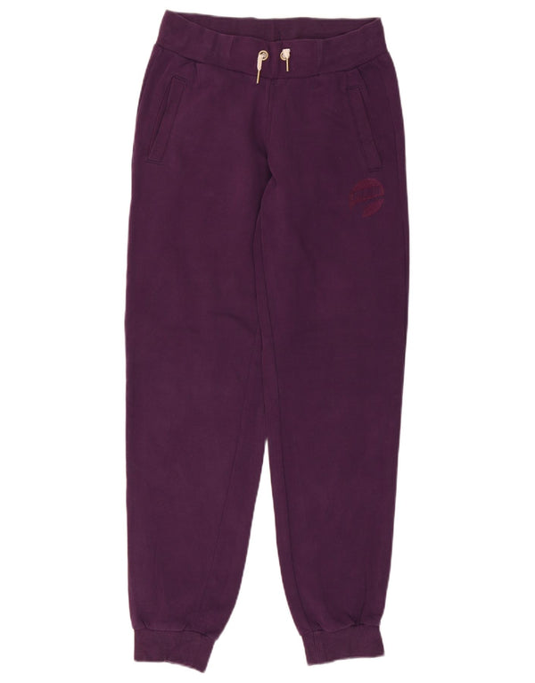Calça esportiva feminina Puma Joggers UK 12 algodão roxo médio