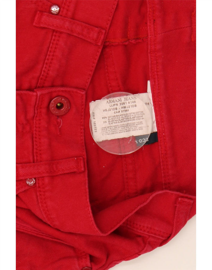 ARMANI Jeans Slim Feminino W29 L30 Algodão Vermelho