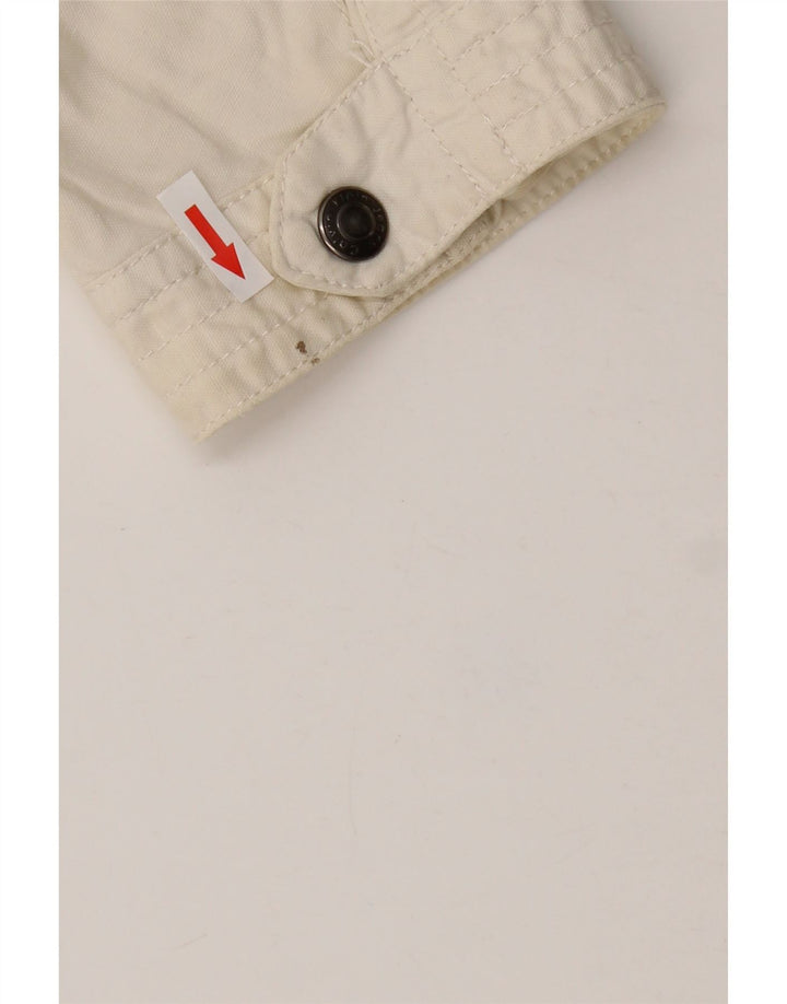 Jaqueta utilitária feminina Calvin Klein Jeans UK 16 grande algodão branco