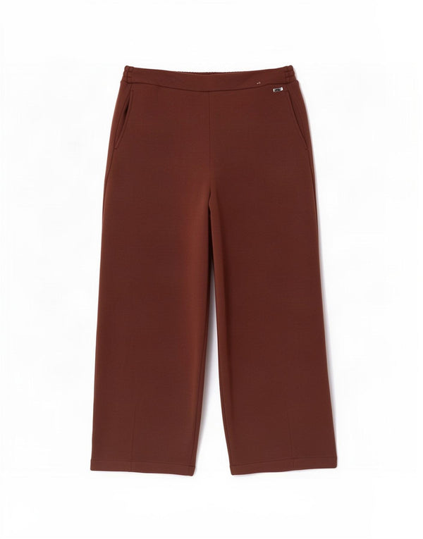 Calça de treino feminina Marks & Spencer UK 14 grande poliéster marrom